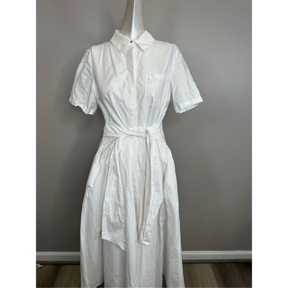 Toccin Megan Tie-Waist Cotton Midi-Dress Size Small $495 - Picture 7 of 11